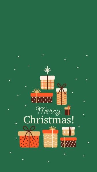 holiday, greeting, celebration, Green Festive Christmas Gifts Mobile Wallpaper Template