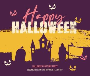 fun, life, trick or treat, Spooky Happy Halloween Party Facebook Post Template