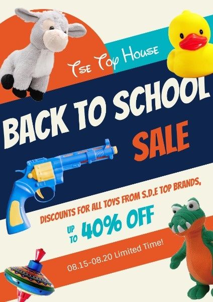返校玩具在线横幅广告 英文海报