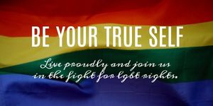 Be Your True Self Rainbow Flag Quote Twitter Post
