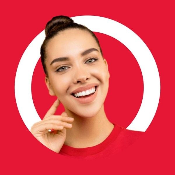 photo, image cutout, circle, Red Simple Social Media Profile Picture Avatar Template