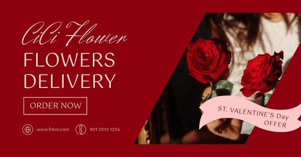 love, sale, valentines day, Valentine's Delivery Facebook Ad Facebook App Ad Template