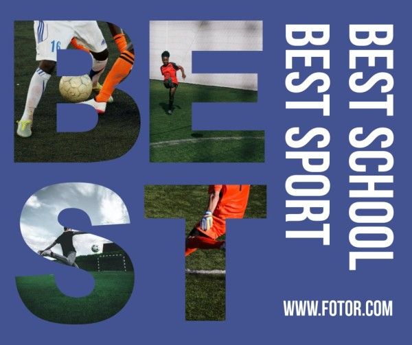soccor, sport, education, Blue School Football Training Facebook Post Template