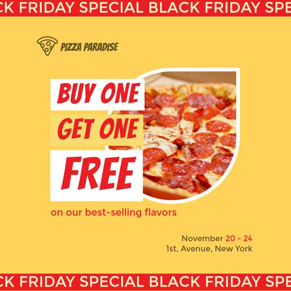 黑色星期五披萨销售 Instagram帖子