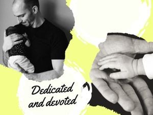 Yellow Dedicated And Devoted Dad Photo Collage 4:3