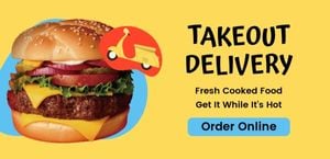 french fries, burgers, fast food, Yellow Fast Foof Delivery Website Template