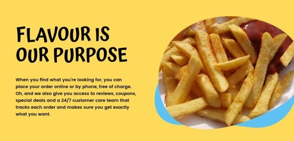 french fries, burgers, fast food, Yellow Fast Foof Delivery Website Template