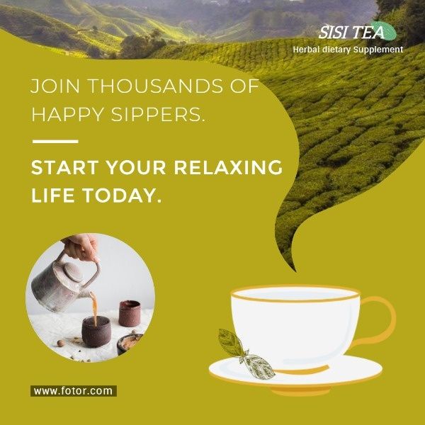 leaf, tea bag, afternoon tea, Green Tea Sale Ads Instagram Post Template