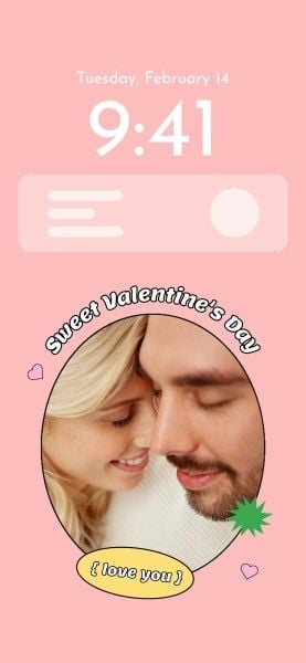 lock screen, love, lover, Pink Simple Valentine's Day Phone Wallpaper Template