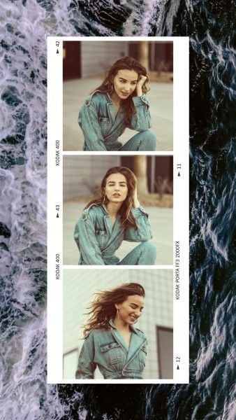 photo collage, photo, beauty, Life Film Collage Instagram Story Template
