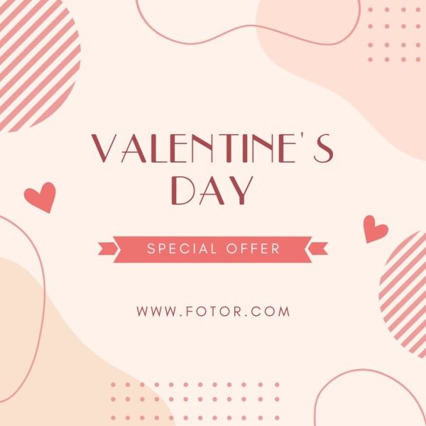 valentine day, valentines day, offer, Pink Valentine Sale Promotion Instagram Post Template