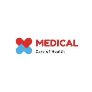 clinic, medical, hospital, Blue And Red Simple Health Care Center Logo Template