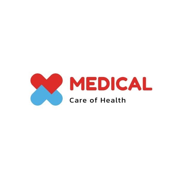clinic, medical, hospital, Blue And Red Simple Health Care Center Logo Template