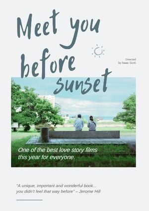 romance, couple, sun, Love Story Film Poster Template