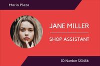 business, designer, designers, Red Shop Assistant ID Card Template