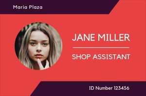 Red Shop Assistant ID Card