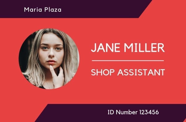 Red Shop Assistant ID Card ID Card