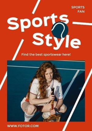 promotion, ads, tennis, Red And Blue Sports Clothes Sale  Poster Template