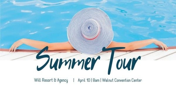  cover photo, date, address, Blue Summer Tour Facebook Event Cover Template