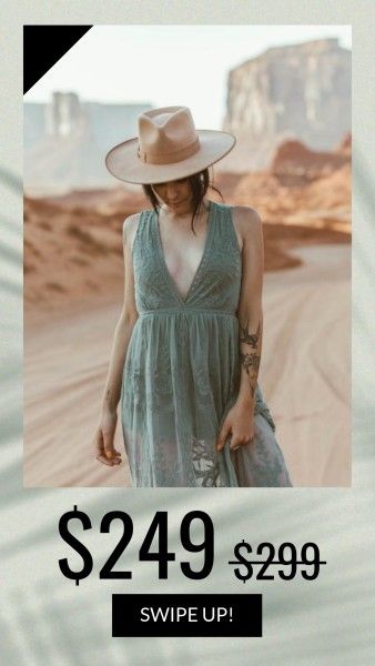 clothes, woman, girl, Green Fashion Promotion Instagram Story Template