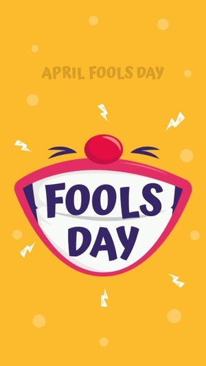 greeting, celebration, festival, Yellow Smiley Illustrated April Fools' Day Instagram Story Template