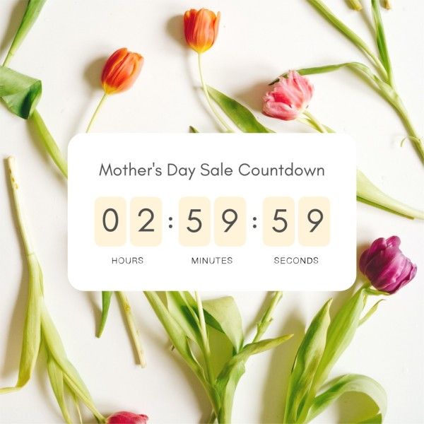mothers day, mother day, mother's day sale, Green UI Mother's Day Countdown Instagram Post Template