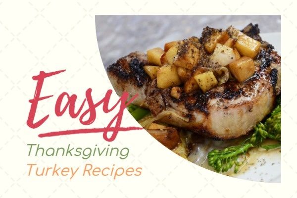 food, holiday, dinner, Thanksgiving Turkey Recipes Blog Title Template