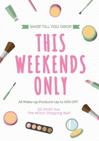 makeup sale, beauty, sale, Cosmetics Sals Poster Template