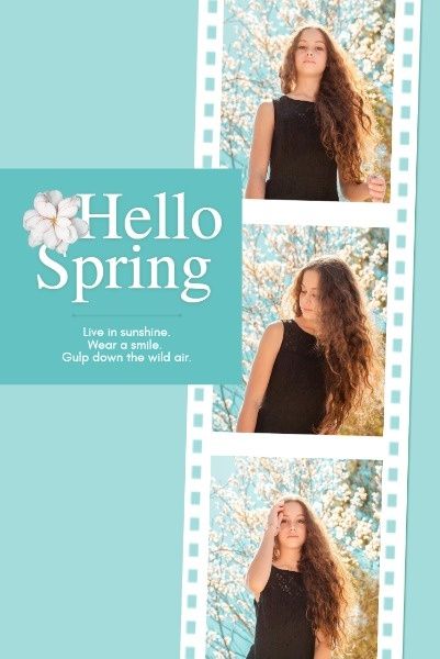 season, hello, spring time, Spring Collage Pinterest Post Template