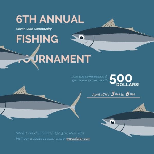 event, activity, entertainment, Fishing Tournament Instagram Post Template