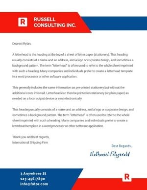 White Consulting Firm Letter Letterhead