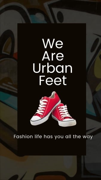 Black Sneakers Urban Feet Fashion Sale Instagram Story