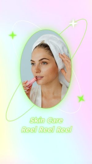 instagram reels, beauty, cosmetics, Pastel Gradient Skincare Reels Cover Instagram Story Template