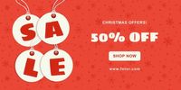 sale, promotion, discount, Red Christmas Banner Ads Twitter Post Template