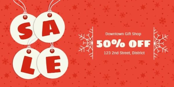 festivel, sale, promotion, Red Christmas Banner Ads Twitter Post Template