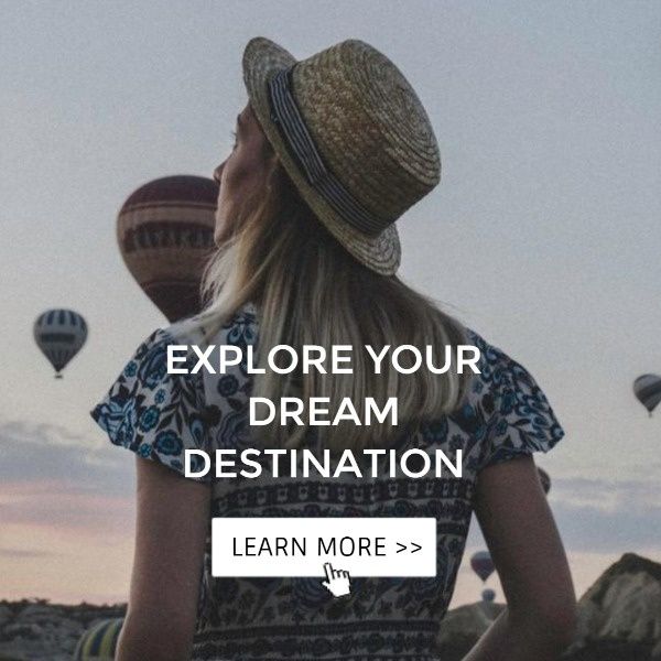 vacation, business, woman, Fire Balloon Travel Agency Ads Instagram Post Template