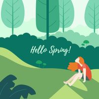 season, social medium, instagram ad, Hello spring Instagram Post Template