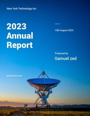 marketing, business, annual report, Technology Company Annual  Report Template