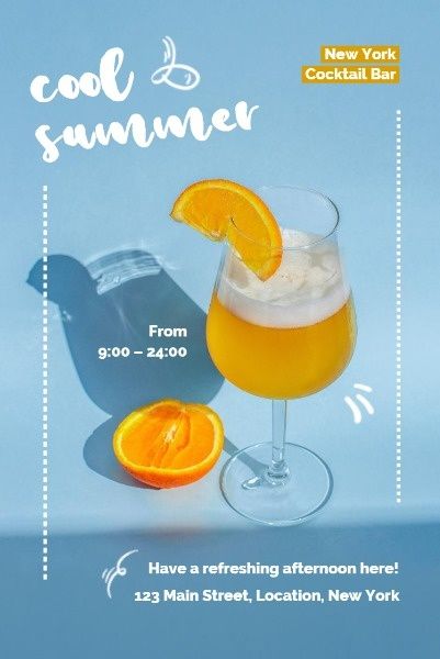 juice, cool, drink, Light Blue Summer Cocktail Sale Pinterest Post Template