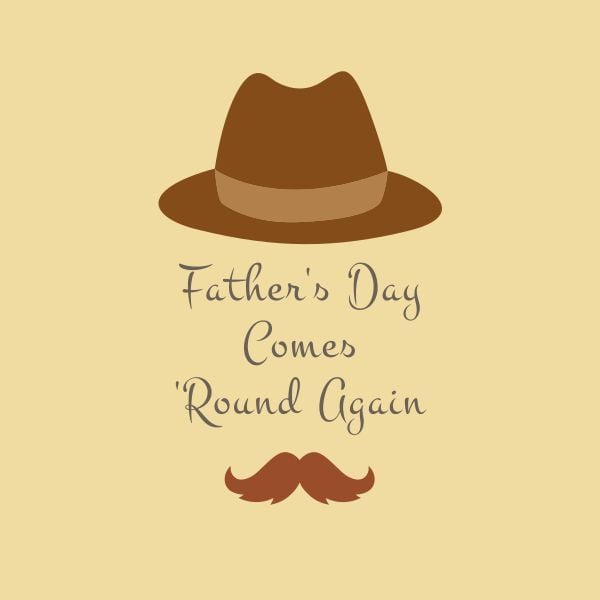 thanks, wishes, beard, Father's Day Greeting Instagram Post Template