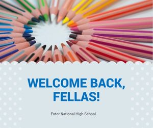 poster, autumn, study, Fellas Welcome Back To School Facebook Post Template