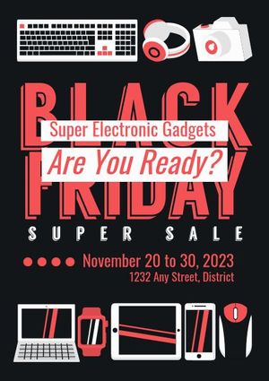 electronic, store, retail, Black Friday Gadget Super Sale Poster Template