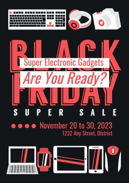 黑色星期五小工具超级销售 英文海报