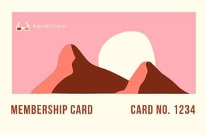 information, art, abstract, Simple Pink Mountain Membership ID Card  ID Card Template