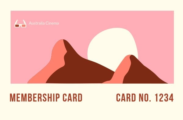 Simple Pink Mountain Membership ID Card  ID Card