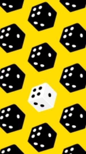 Yellow Dice Mobile Background Mobile Wallpaper