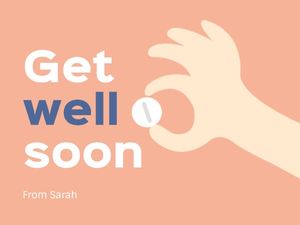 wishing, greeting, health, Cute Get Well Soon Illustration Card Template