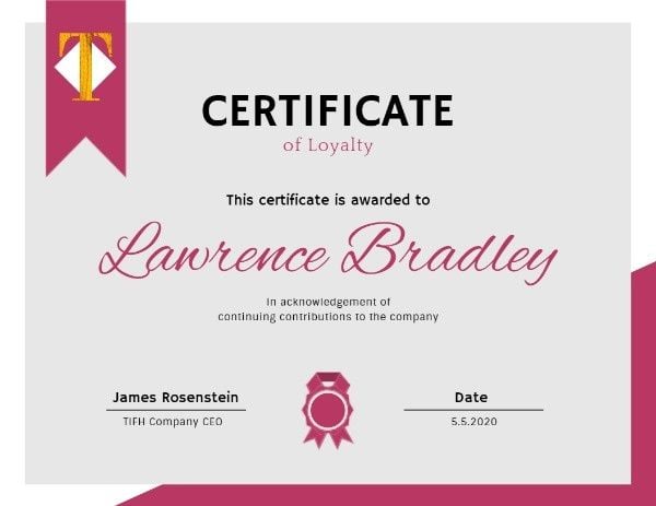business, badge, organization, White And Red Company Awards Certificate Template