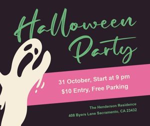 event, celebration, holiday, Trick Or Treat Happy Halloween Party Facebook Post Template