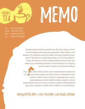 Yellow Bubble Tea  Memo